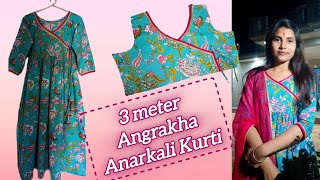 Angrakha kurti cutting amp stitching Desingner angrakha dress Cutting and stitching tutorial [upl. by Curkell]