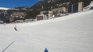 Flaines easiest slope Green run called Erable  Recorded on GoPro POV March 2022 [upl. by Aidnyc519]