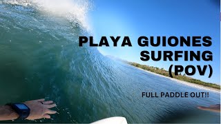 Playa Guiones Surfing POV  Full Paddle Out and Surf  NOSARA COSTA RICA [upl. by Fausta512]