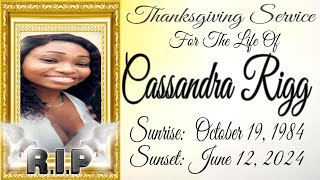 Cassandra Rigg Thanksgiving Service on Monday July 29 2024 at the Power Of Faith Assembly StCath [upl. by Yebloc19]