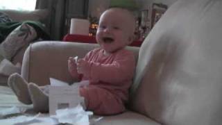 Baby Laughing Hysterically at Ripping Paper Original [upl. by Niuqaoj]