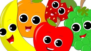 Five little Fruits jumping on the bed  Fruits rhymes  Nursery rhymes and kids song [upl. by Eldreeda]