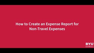 How to Create an Expense Report for NonTravel Expenses [upl. by Conan]