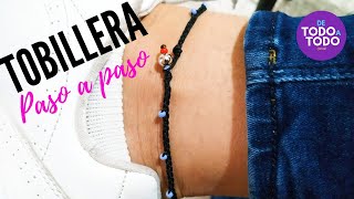 ⭐ Cómo hacer una tobillera paso a paso How to make an anklet with beads DIY [upl. by Natal]