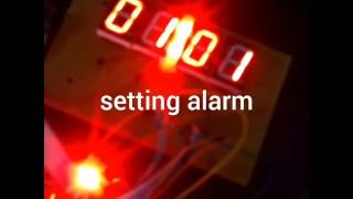 ATMEGA8 BASED DIGITAL ALARM CLOCK DEMO [upl. by Aihsitan]