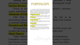 Formalism CONTEMPORARY LITERARY CRITICISM Instant Essay for examARsummaryguidance trending Viral [upl. by Naasah]