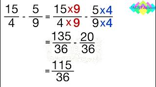 Substraction of fraction … Soustraction des fractions… طرح الاعداد الكسريّة [upl. by Niraj]