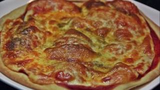 Receta FACIL de pizza sin levadura  EASY pizza recipe without yeast [upl. by Aires]