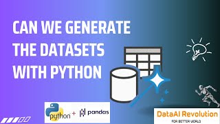 Can We Generate The Dataset  Synthetic Datasets  Create your own Dataset using Python [upl. by Chadabe]