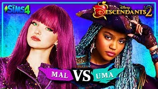 DESCENDANTS 2  Sims 4  MAL TURNS UMA INTO A VAMPIRE  Disneys Descendants [upl. by Iras]