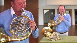 Waldhorn Nützliche Horn Modelle  Kombination mit Hoch Es HHorn  Engelbert Schmid Horns [upl. by Aknayirp]