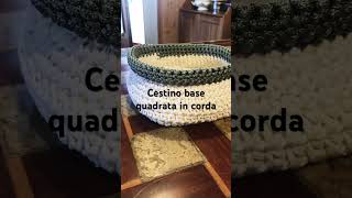 Cestino in corda con base quadrata handmade [upl. by Hanfurd]