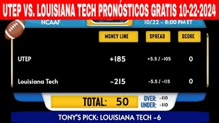 UTEP vs Louisiana Tech 10222024 Week 9 Pronósticos GRATIS de Fútbol Universitario para Hoy [upl. by Nigam166]