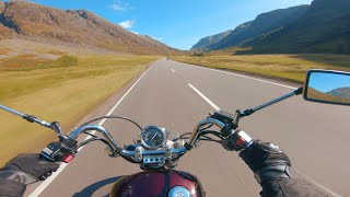 Yamaha Virago 535  Blackwidow Exhausts  4K Motorcycle ride  Glencoe [upl. by Alda]