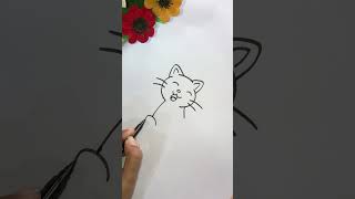 How to draw a Cat easily  For Beginners cat art shortsfeed shorts animals [upl. by Inkster]