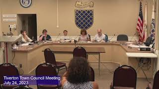 Tiverton Town Council Meeting 7242023 [upl. by Groos]