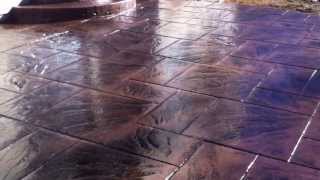 Stamped concrete Colored amp stamped concrete installation [upl. by Ahsikad]