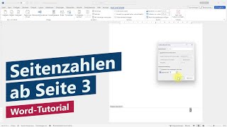 Word Seitenzahlen ab Seite 3 beginnend mit 1 – Wissenschaftliche Arbeit in Word [upl. by Laird138]