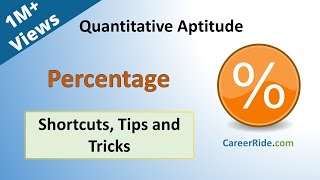 Percentage  Shortcuts amp Tricks for Placement Tests Job Interviews amp Exams [upl. by Xuerd19]