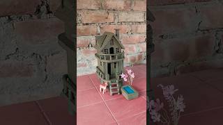 Beautiful miniature clay house 🏠  clayhouse mudhouse craft [upl. by Ahmar]