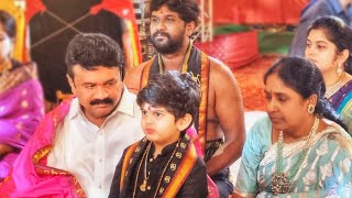 Talasani Srinivas Yadav with Grandson Tarak Cute Moments at Ayyappa Swamy Pooja 2022 [upl. by Isidore]