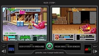 Alien Storm Arcade vs Sega Genesis Side by Side Comparison [upl. by Zelle851]