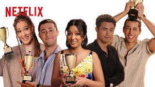 The Cast of Never Have I Ever Guess Fan Superlatives  Netflix [upl. by Aniroz]