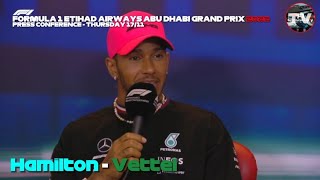 Abu Dhabi Thursday Press Conference  Vettel amp Hamilton Flashbacks [upl. by Esilrahc]