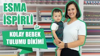 Kolay Bebek Tulumu Dikimi Esma İspirli  How to Sew a Romper for Baby [upl. by Arrekahs]