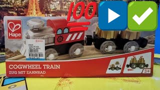 unboxing hape wooden train Cogwheel Train Zug Mit Zahnrad 05291 [upl. by Bocoj]