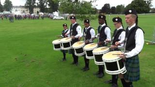 St Johns College Pipe Band Drummers Highland Games Perth Perthshire Scotland [upl. by Cinom]