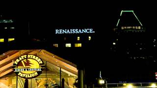 Baltimores Pratt Street Pavilion amp Renaissance Signs at Night [upl. by Lednek]