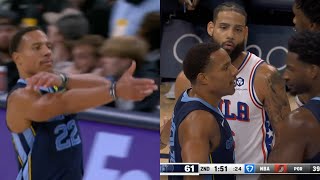 Desmond Bane points gun at Caleb Martin for his celly then Martin has words for Bane [upl. by Aseral119]