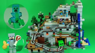 LEGO Minecraft The Mountain Cave  Set Review amp Speed Build [upl. by Placido]