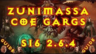 Diablo 3 Zunimassa CoE Gargantuan Witch Doctor Build S16 264 [upl. by Hoeg]