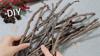 VERY Beautiful  Christmas decoration idea with Tree branch  Genius recycling crafts  DIY hacks [upl. by Smailliw]