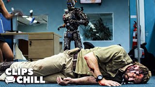 Chappie Kills Hugh Jackman  Chappie [upl. by Dnaloy443]