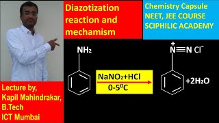 Diazotization reaction and mechanism II Reaction of amines [upl. by Nebur]