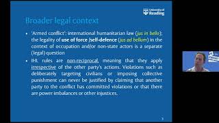 The legal questions arising from the armed conflict in Gaza Dr Ruvi Ziegler [upl. by Attela]