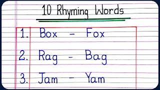 10 rhyming words in english for kids  10 Rhyming Words in English  Rhyming words [upl. by Billat]