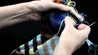 How to Knit Intarsia knitting Part 2 Darning Ends  k1p1 TV [upl. by Cummine]