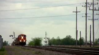 BNSF 5860 East by Earlville Illinois on 522010 [upl. by Ahseile921]