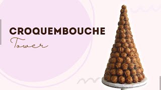 How to Make a Profiterole Tower  Croquembouche  French Wedding Cake [upl. by Sapienza983]