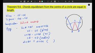 Class 9  Theorem 96Explained and proved  Ch 9 CIRCLES [upl. by Shumway]