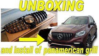 UNBOXING Panamerican GTR GRILLE for Copart rebuild HOW TO REMOVEINSTALL THE W166 GLE [upl. by Hnilym]