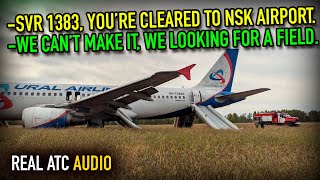 Airbus A320 Makes Emergency Landing in a field URAL AIRLINES U61383 REAL ATC AUDIO [upl. by Jereme]