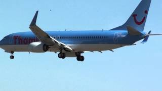 Thomson Airways Boeing 737800 GTAWA Landing Malaga AGPMTS [upl. by Leoj]