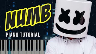 Marshmello Khalid  Numb  Piano Tutorial [upl. by Anitneuq]