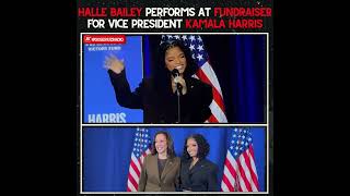 HALLE BAILEY PERFORMS AT FUNDRAISER FOR VICE PRESIDENT KAMALA HARRIS [upl. by Zennas]