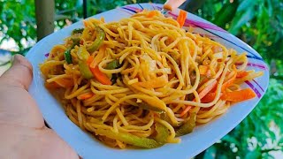 Veg Hakka noodles in restaurant styleStreet style spicy hakka noodles [upl. by Candis199]